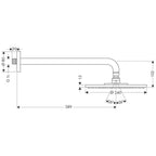 hansgrohe Raindance S Fixed Shower Head 240 1 Spray EcoSmart with shower arm, Chrome