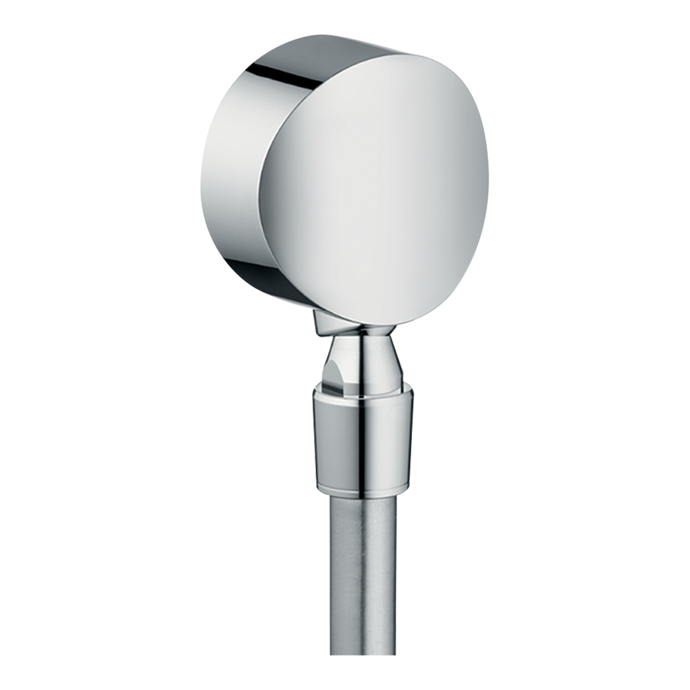 hansgrohe FixFit Wall Outlet S with Non-Return Valve and Pivot Joint, Chrome