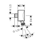 hansgrohe FixFit Wall Outlet S with Non-Return Valve and Pivot Joint, Chrome