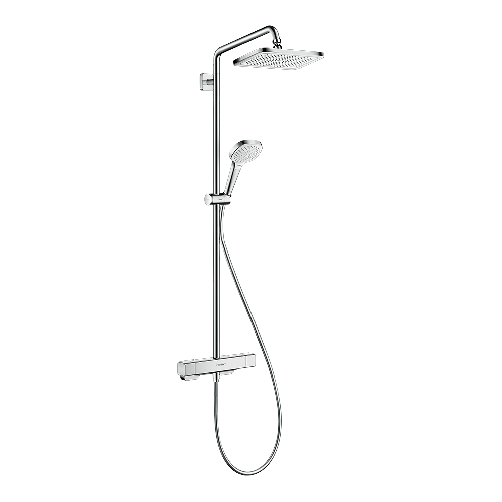 Hansgrohe Croma E Showerpipe 280 1 Jet With Thermostatic Ecostat E Chrome