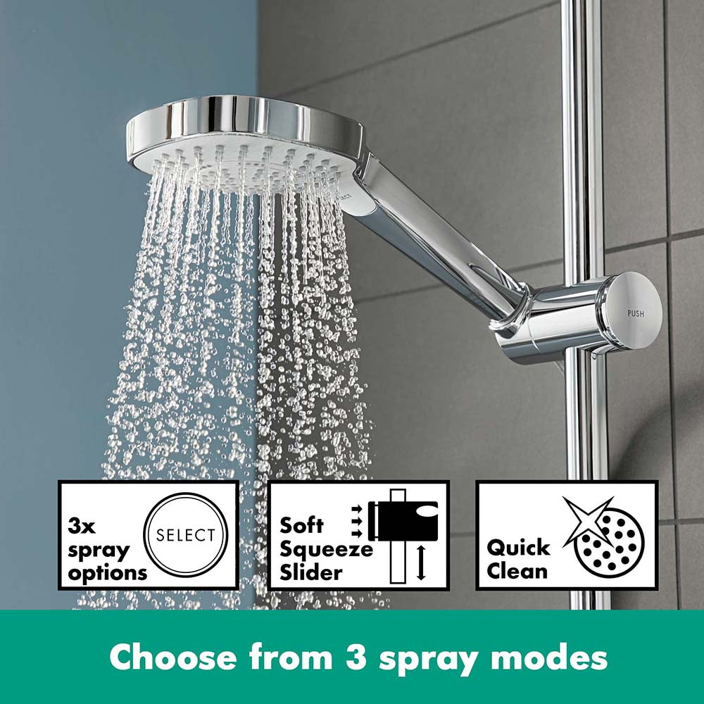 Hansgrohe Croma E Showerpipe 280 1 Jet Ecosmart With Thermostatic Chrome