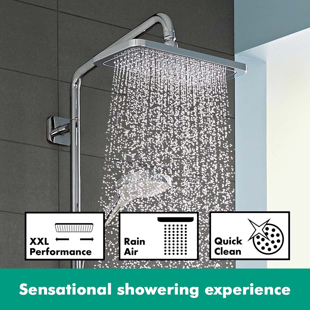 Hansgrohe Croma E Showerpipe 280 1 Jet Ecosmart With Thermostatic Chrome