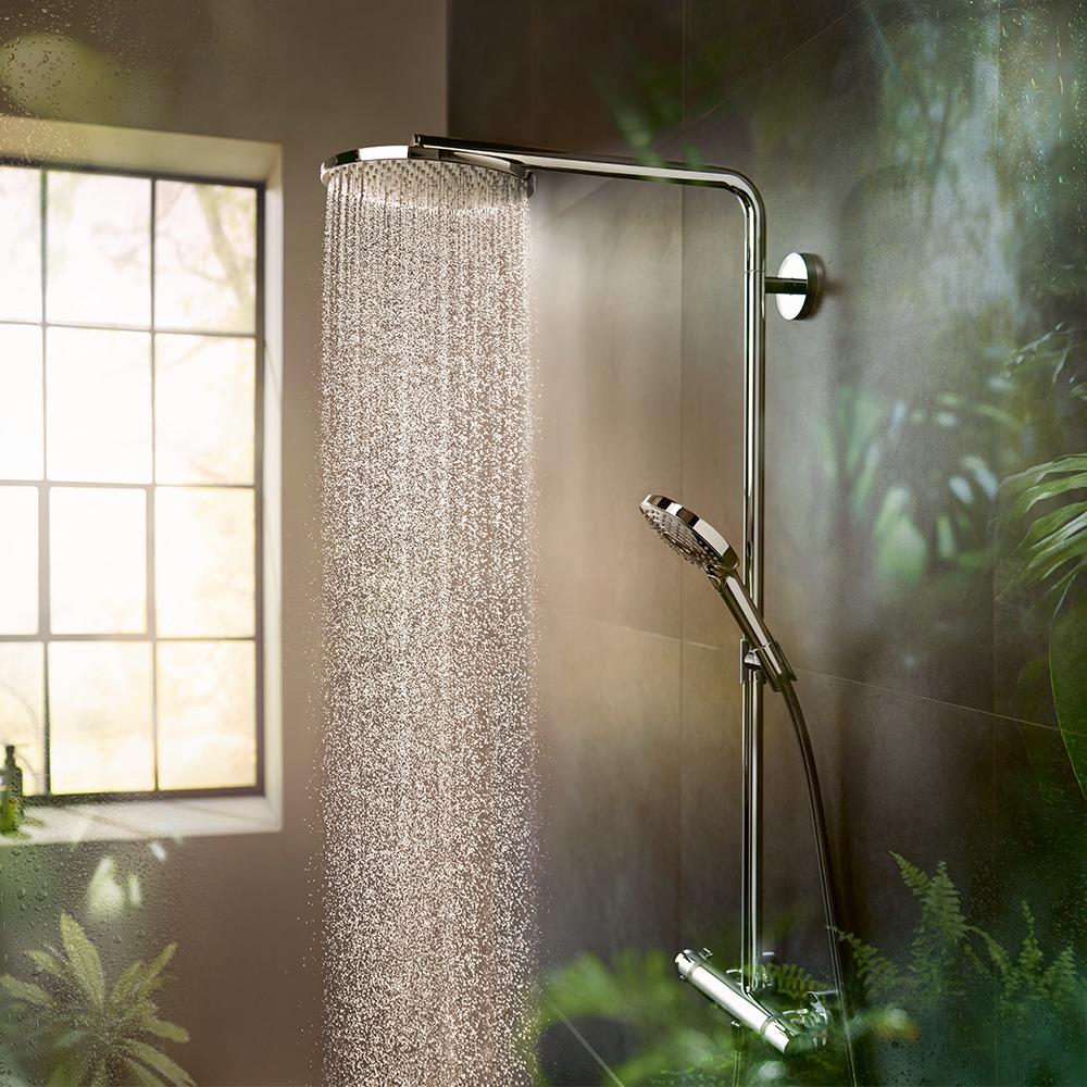 hansgrohe Raindance Select S Thermostatic Shower Mixer Set 240 PowderRain, Chrome