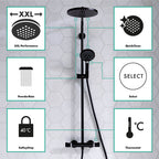 hansgrohe Raindance Select S Thermostatic Shower Mixer Set 240 PowderRain, Matt Black
