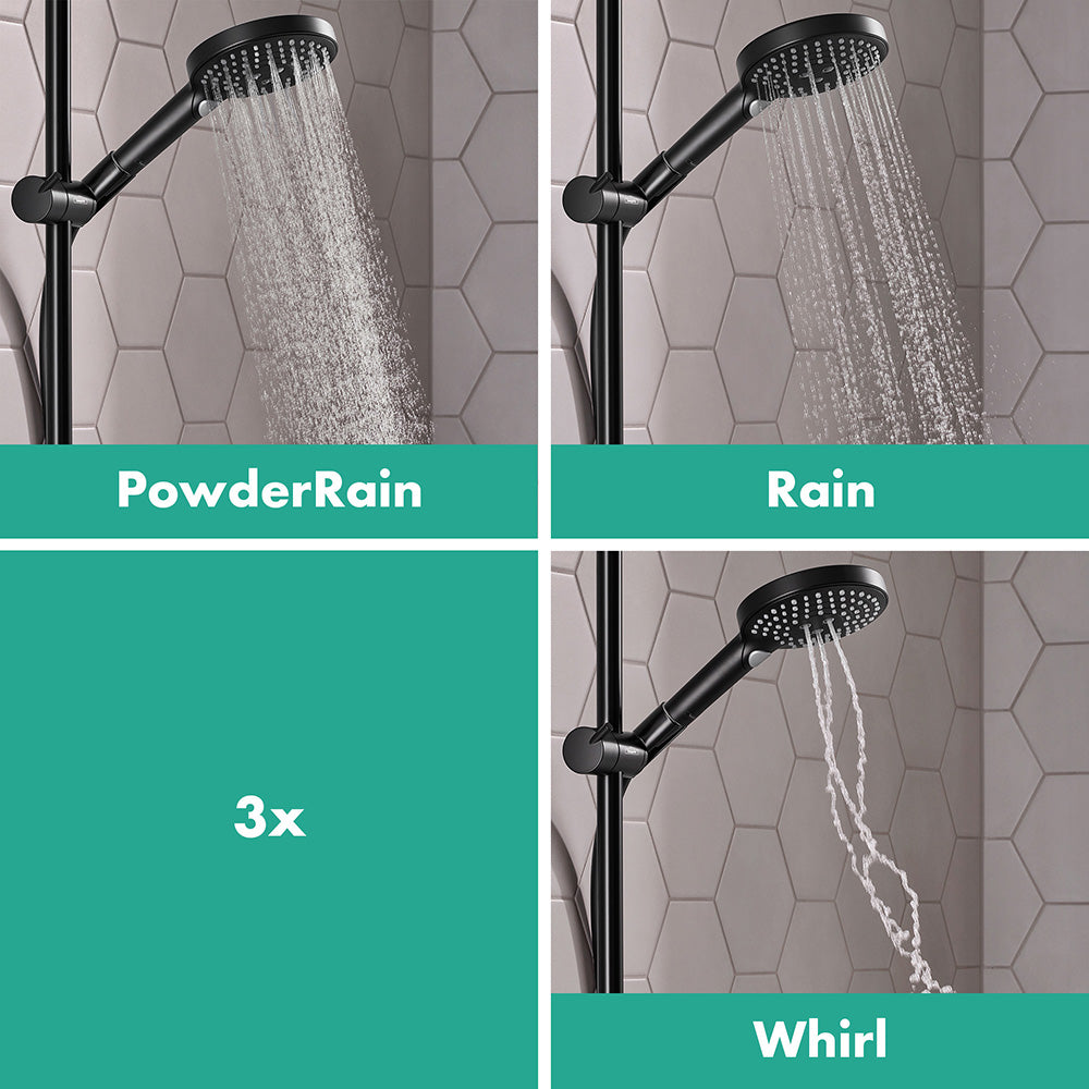 hansgrohe Raindance Select S Thermostatic Shower Mixer Set 240 PowderRain, Matt Black