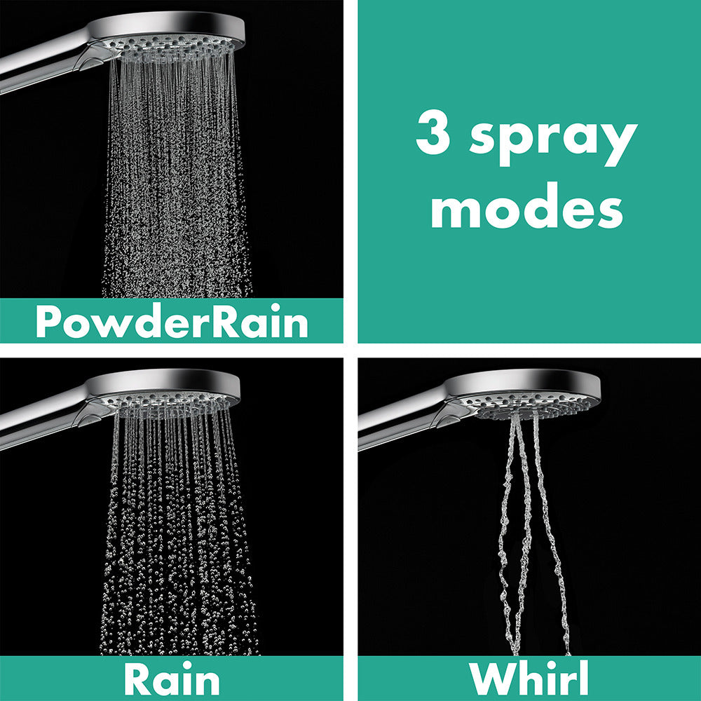 hansgrohe Raindance Select S Shower Handset 120 3 Spray PowderRain with Shower Rail 65 cm and soap dish, Chrome