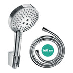 hansgrohe Raindance Select S Shower Handset 120 3 Spray PowderRain with Holder and Shower Hose 160 cm, Chrome