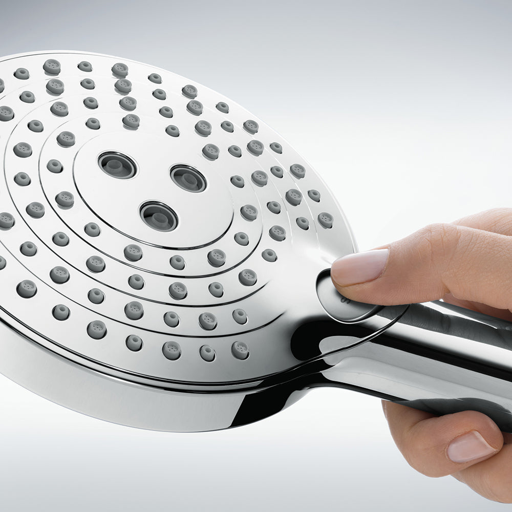 hansgrohe Raindance Select S Shower Handset 120 3 Spray PowderRain with Holder and Shower Hose 160 cm, Chrome