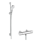 hansgrohe Crometta Thermostatic Shower Mixer Set with Ecostat 1001 CL, White/, Chrome