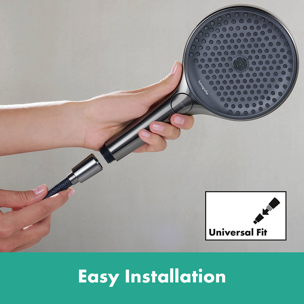 hansgrohe Designflex Textile Shower Hose 125 cm, Brushed Black Chrome