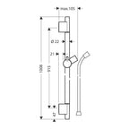 hansgrohe Unica Shower Rail S Puro 90 cm with Isiflex shower hose 160 cm, Chrome