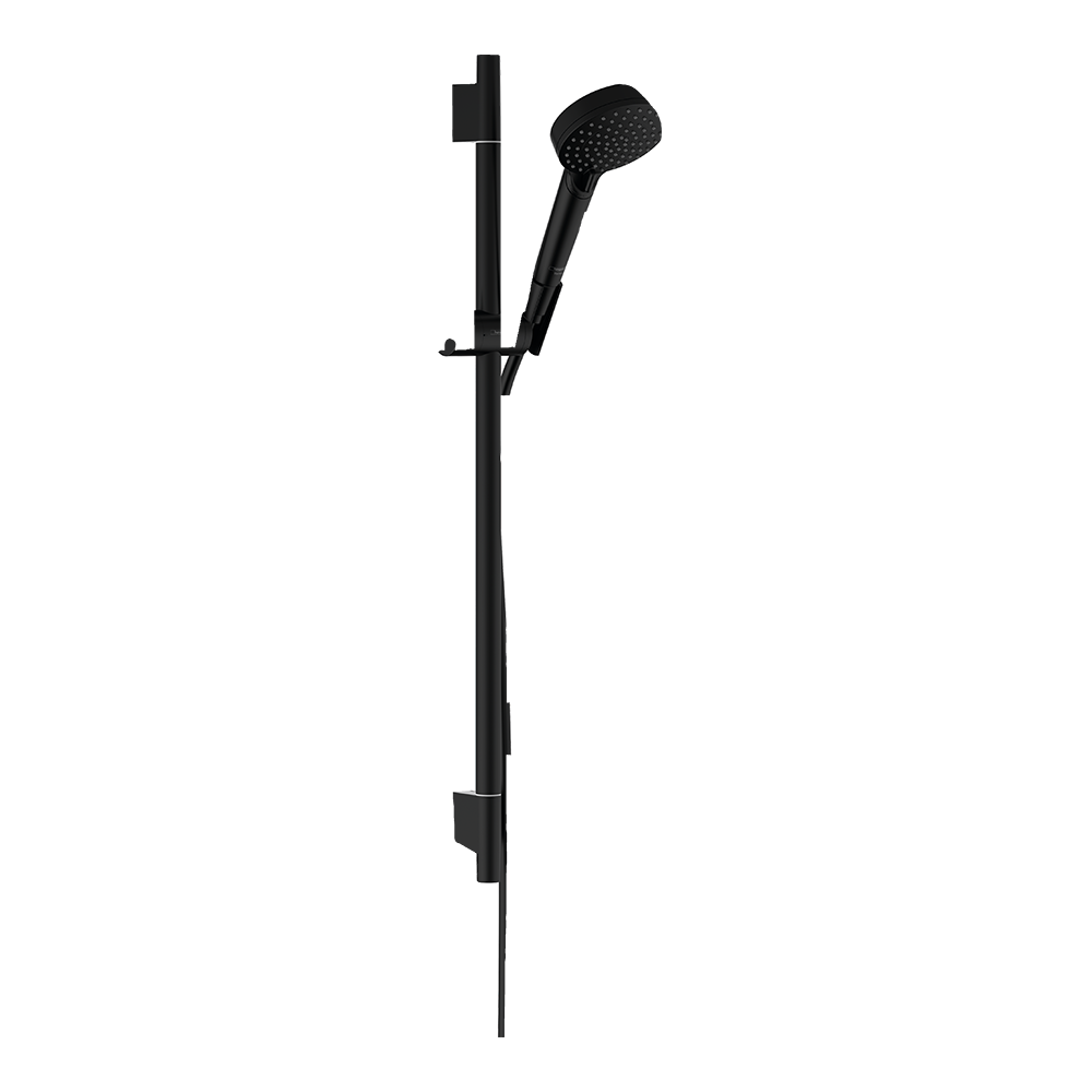 hansgrohe Unica Shower Rail S Puro 65 cm with Isiflex shower hose 160 cm, Matt Black