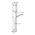 hansgrohe Rainfinity Shower Handset 130 3 Spray with Shower Rail S Puro 90 cm, push slider and Designflex textile shower hose 160 cm, Chrome