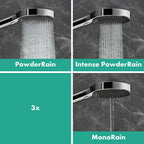 hansgrohe Rainfinity Shower Handset 130 3 Spray with Shower Rail S Puro 65 cm, push slider and Designflex textile shower hose 160 cm, Chrome