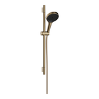 hansgrohe Rainfinity Shower Handset 130 3 Spray with Shower Rail S Puro 65 cm, push slider and Designflex textile shower hose 160 cm, Brushed Bronze