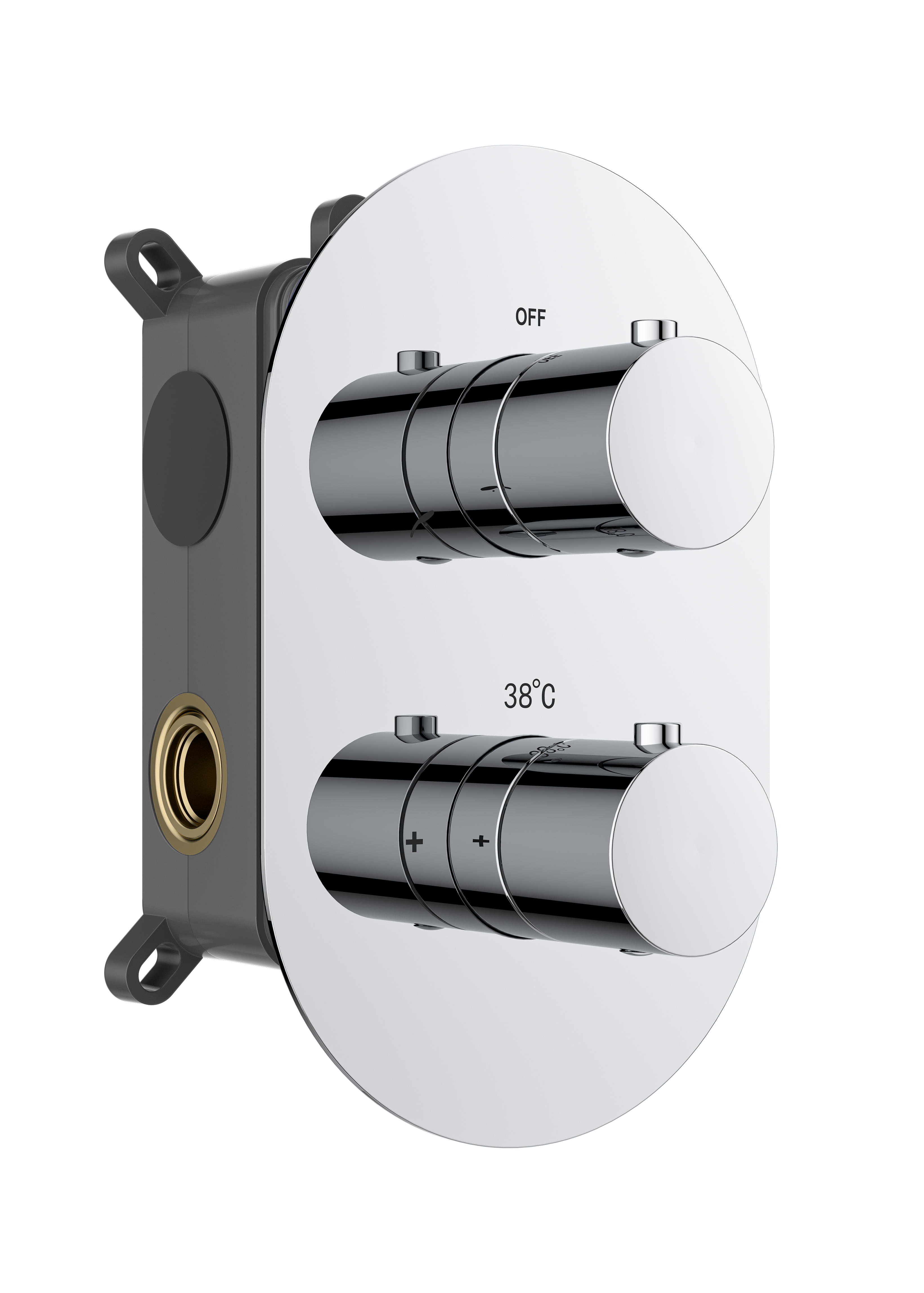 Roca Splash-T Built-In Thermostatic Bath-Shower Mixer (2 Outlet) - Chrome