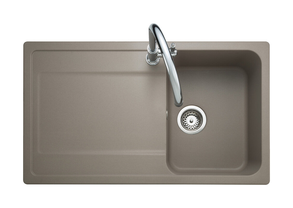 Rangemaster Loa Igneous Granite Kitchen Sink 860 x 500 mm 1 Bowl Pebble