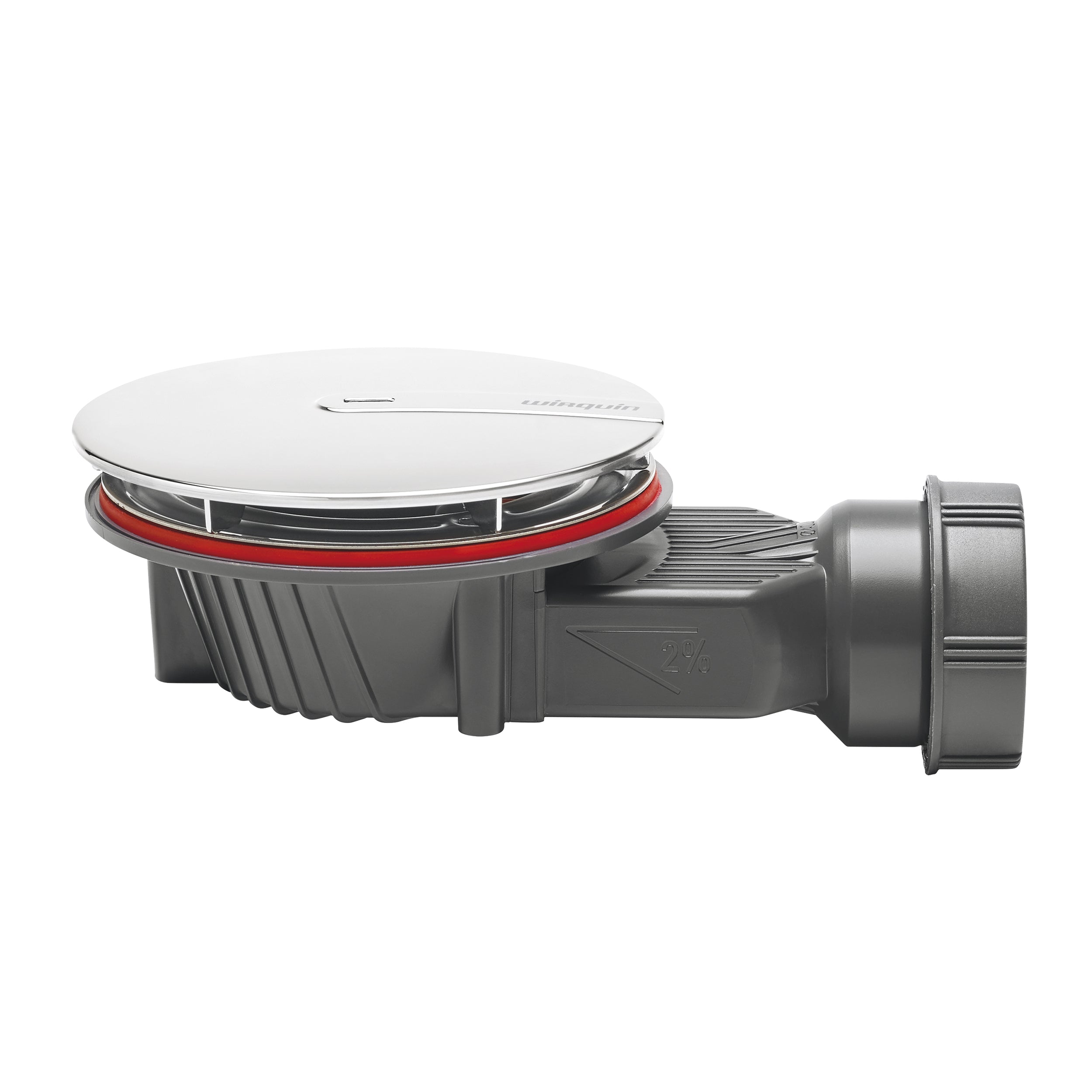 Wirquin Macdee SLIM+ Extra Flat Shower Waste, 90mm - Chrome Plated ABS Dome