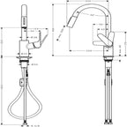 Hansgrohe Focus M41 Kitchen Mixer Tap 240, pull-out sPairay, 2jet, Stainless Steel Stainless Steel Finish