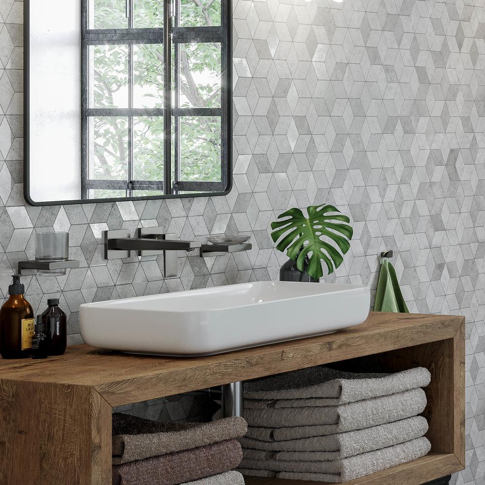 Hansgrohe Metropol Basin Mixer Tap for concealed installation wall-mounted with lever handle and spout 22,5 cm, Brushed Black Chrome