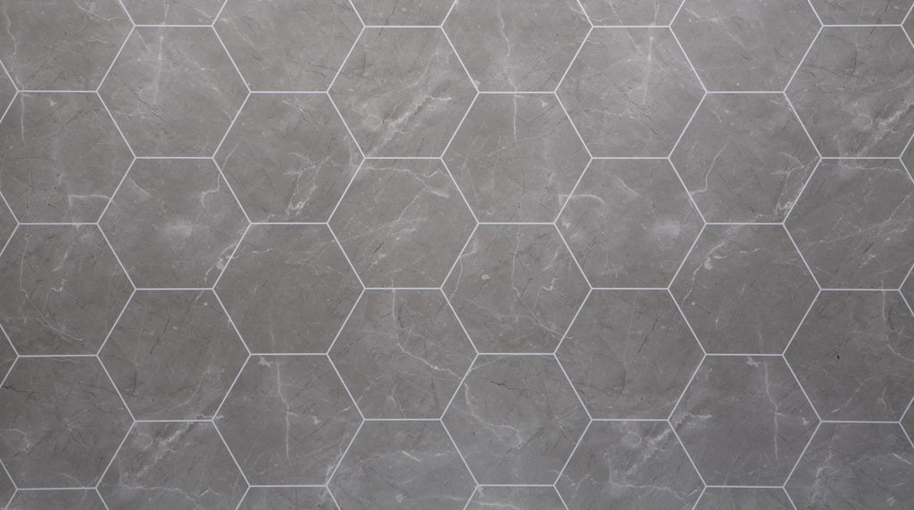 Neptune Grout Line Lunar Stone Hexagon Tile - 1,000 x 2,400mm