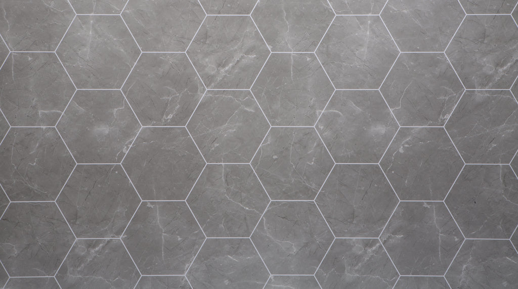 Neptune Grout Line Lunar Stone Hexagon Tile - 1,000 x 2,400mm