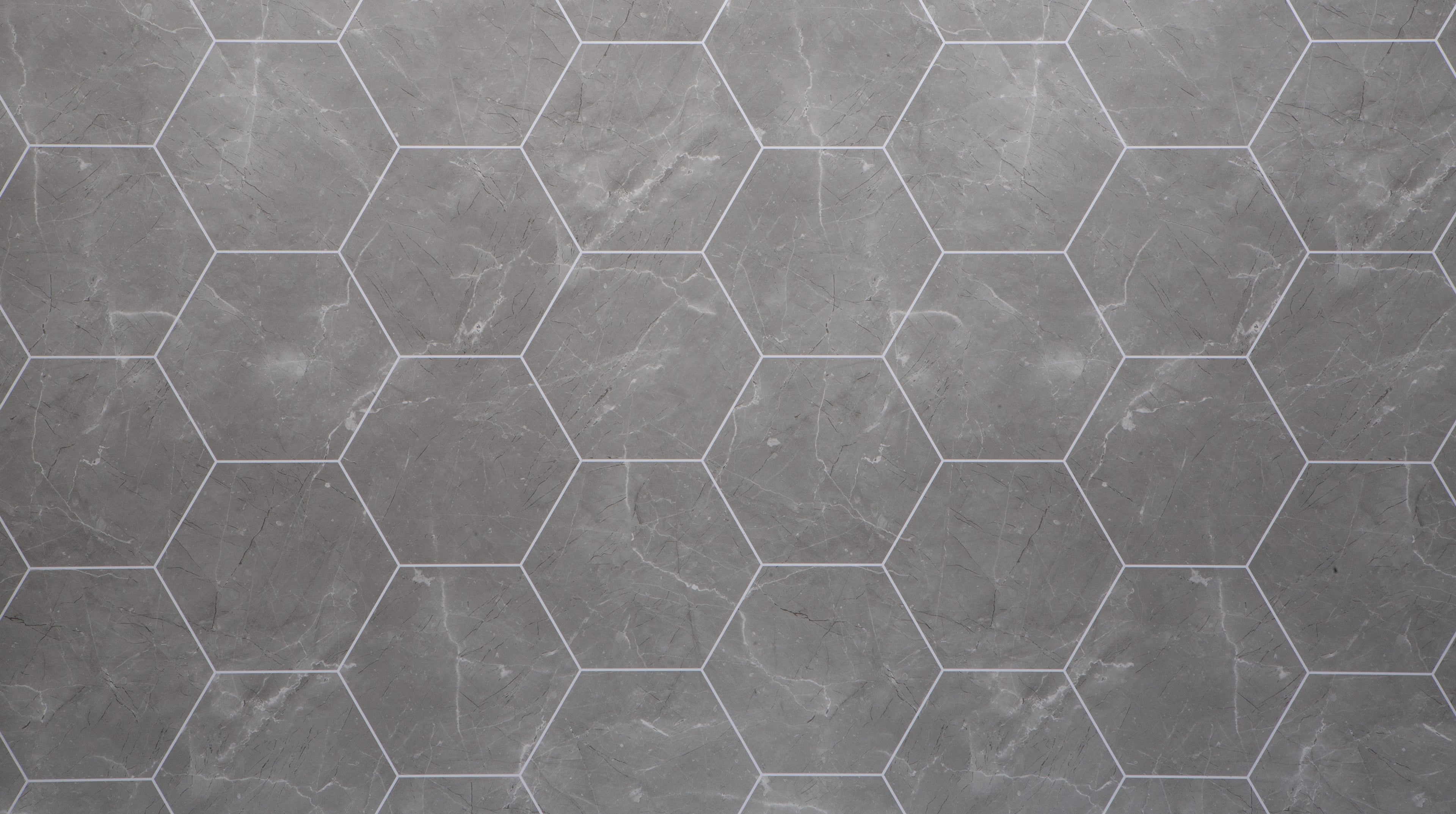 Neptune Grout Line Lunar Stone Hexagon Tile - 1,000 x 2,400mm
