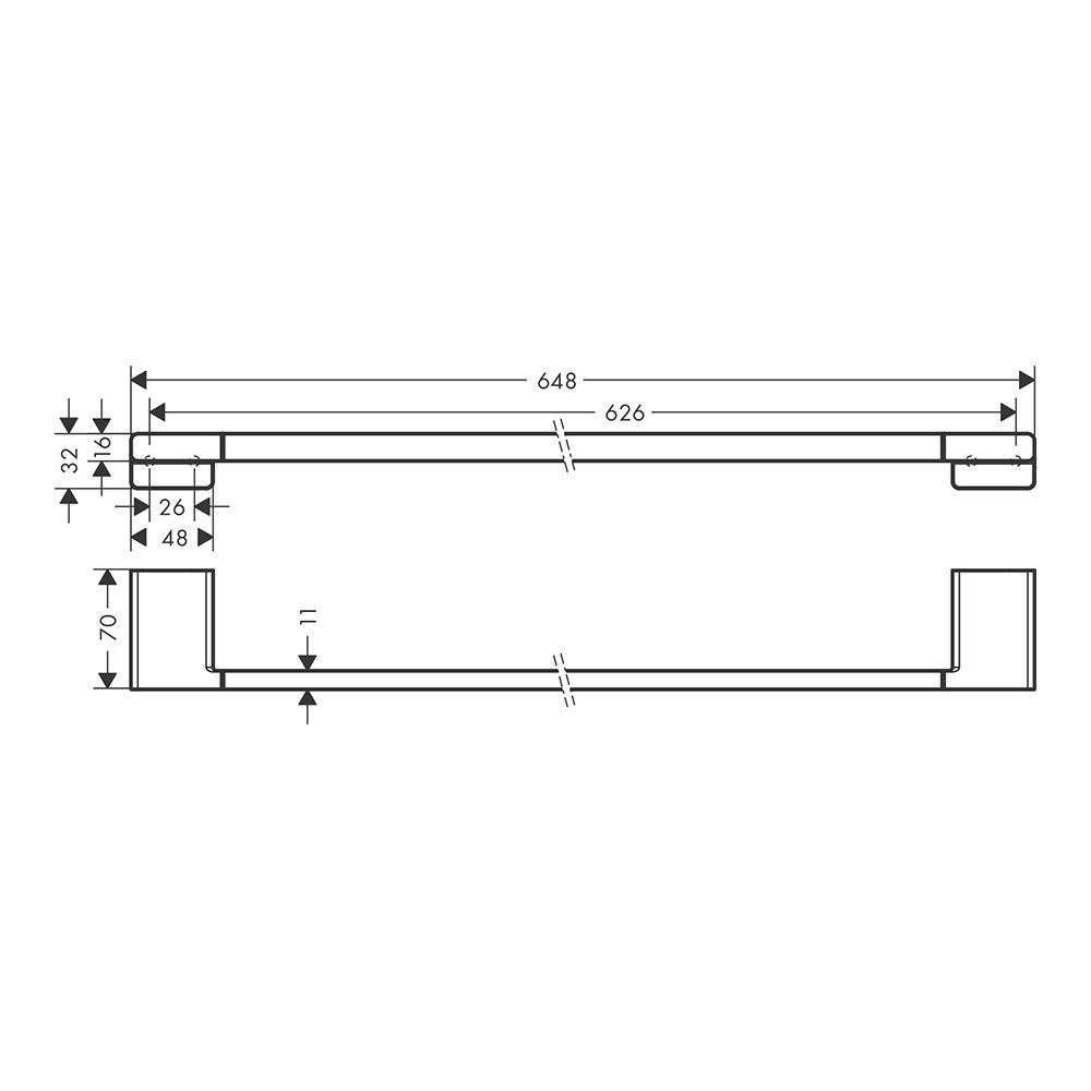 Hansgrohe Addstoris Bath Towel Rail Matt Black