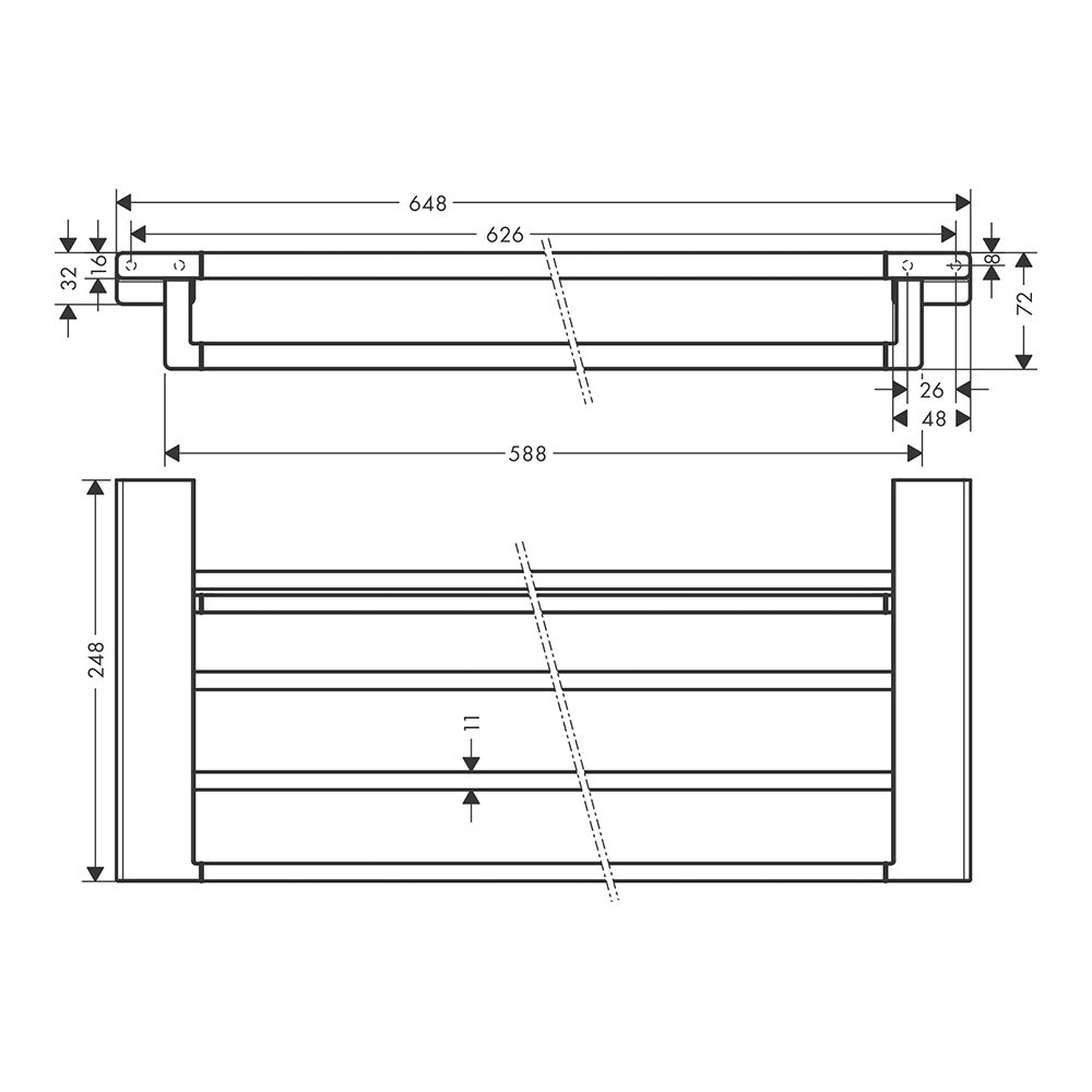 Hansgrohe Towel Rack with Rail Black