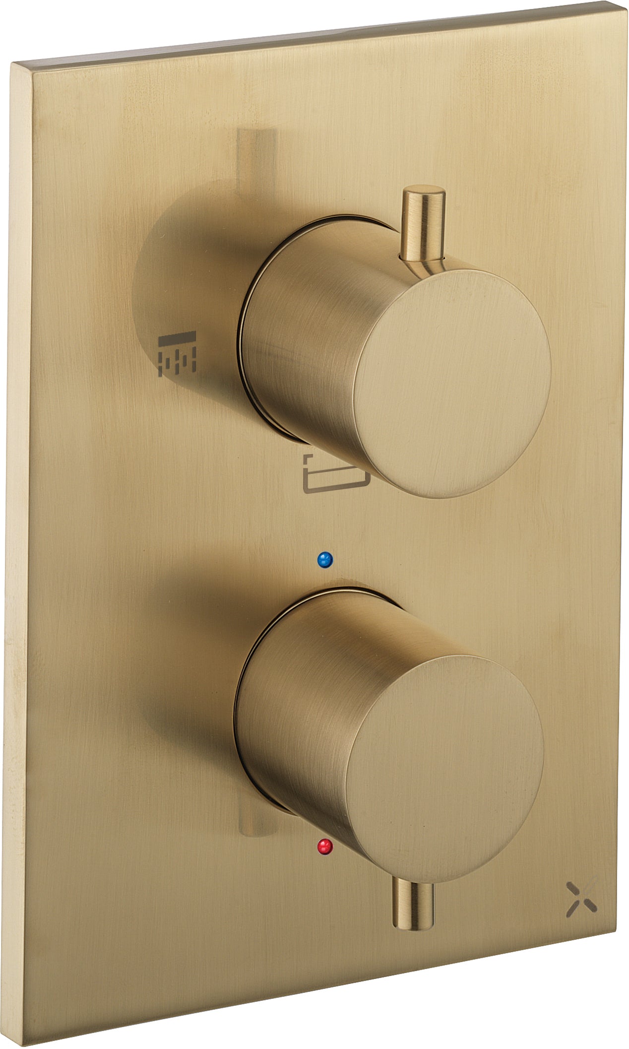 Crosswater Crossbox 3 Outlet Trim Set Brushed Brass PROCB2500LBPF+ PROCB2500LBPF_V2