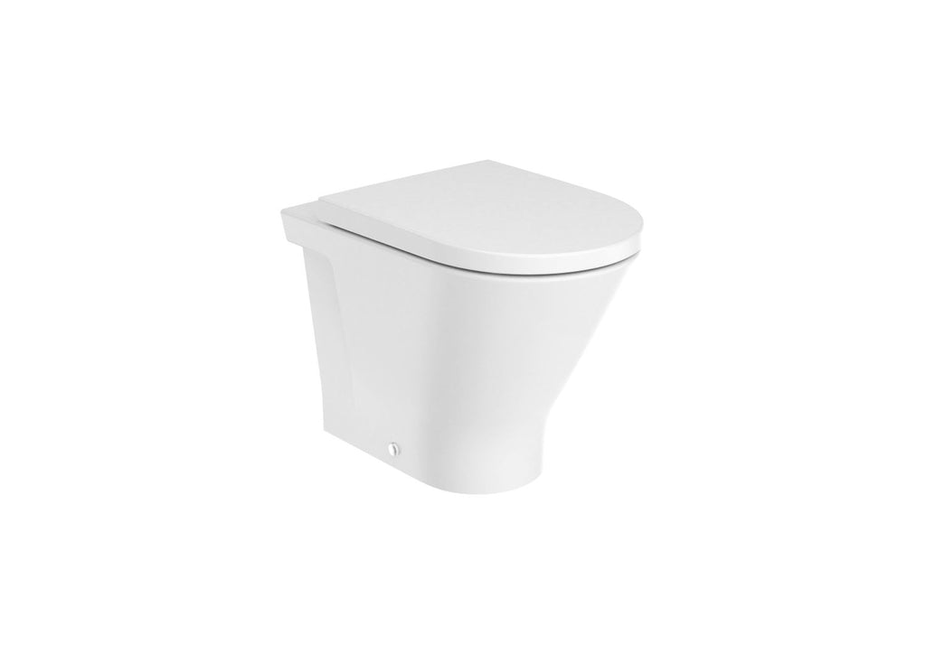 Roca the Gap Round Rimless Back to Wall Toilet Dual Outlet White