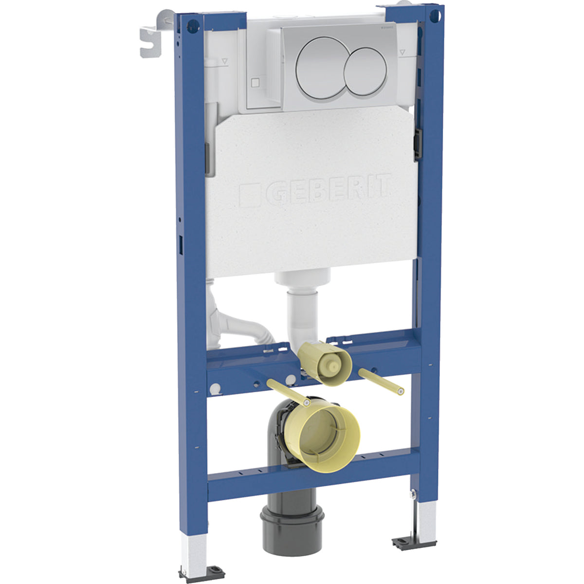 Geberit Duofix element for wall-hung WC, 98 cm, with Alpha concealed cistern 12 cm, 6/3 litres, Alpha01 flush plate 458.038.21.2