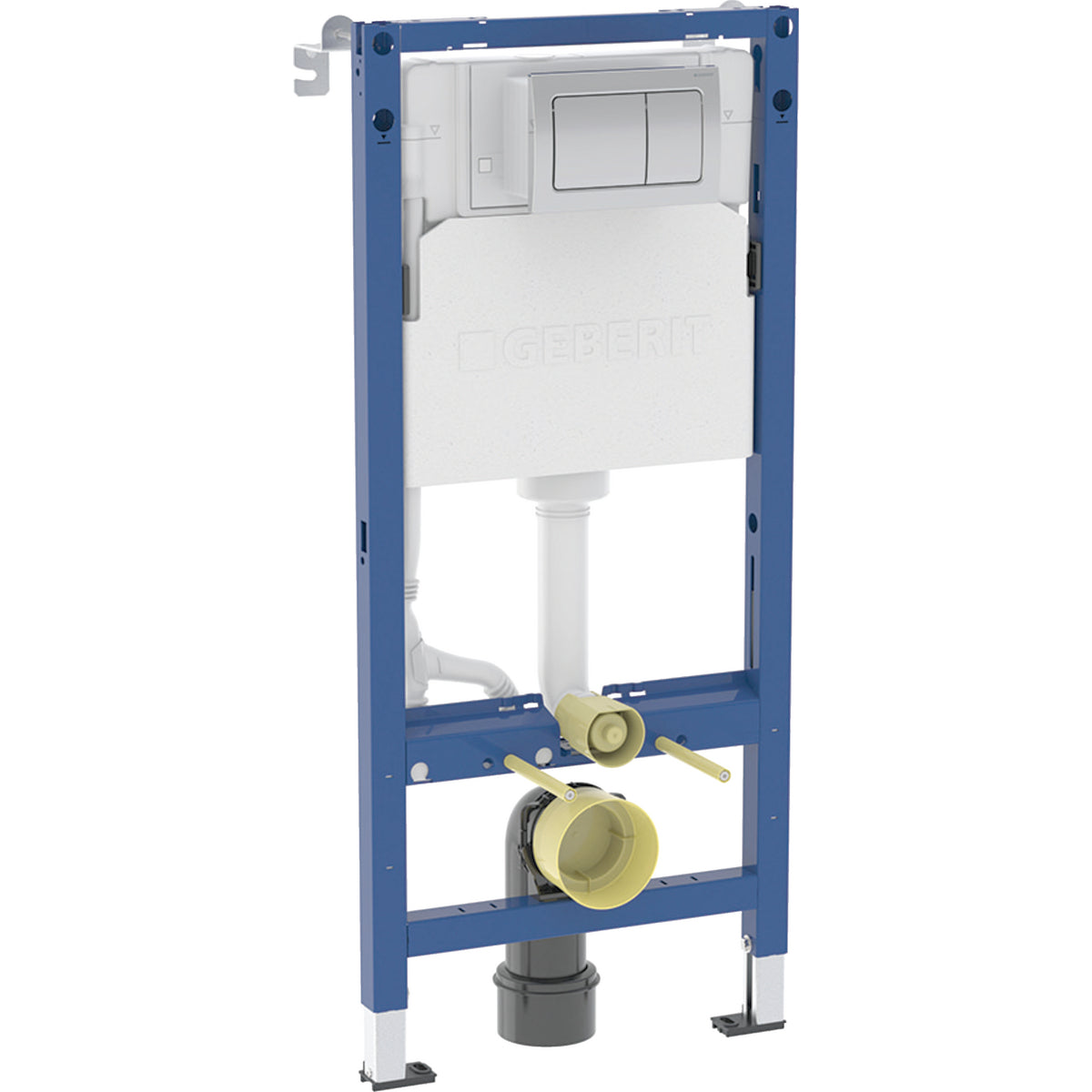 Geberit Duofix element for wall-hung WC, 112 cm, with Alpha concealed cistern 12 cm, 6/3 litres, Alpha01 flush plate, square 458.040.21.2