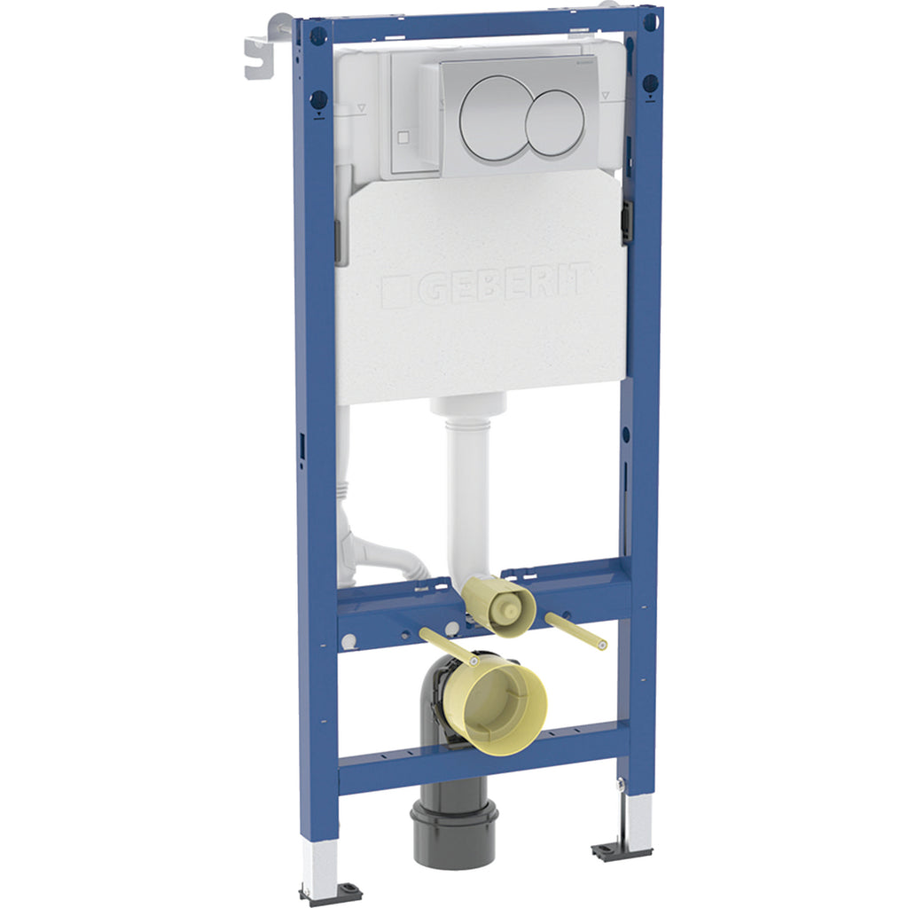 Geberit Duofix element for wall-hung WC, 112 cm, with Alpha concealed cistern 12 cm, 6/3 litres, Alpha01 actuator plate 458.041.21.2