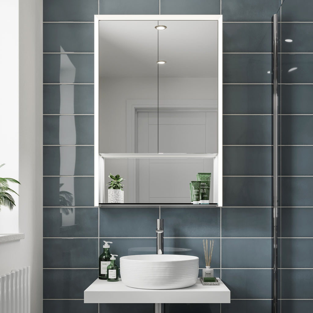 HiB Verve Double Door LED Illumited Mirror Cabinet 900mm x 600mm 52800