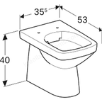 Geberit Selnova Square Back to Wall ToiletHorizontal/Vertical Outlet Rimfree 501 564 01 7 501.564.01.7
