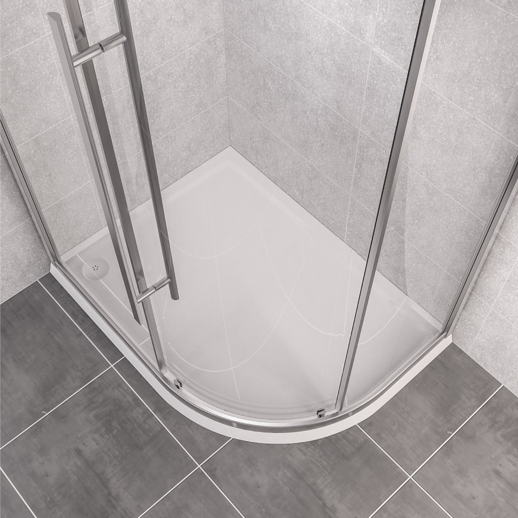 Eastbrook Vantage Plan F Right Hand (RH) 1000mm x 800mm Offset Quadrant Shower Tray - White 48.1049