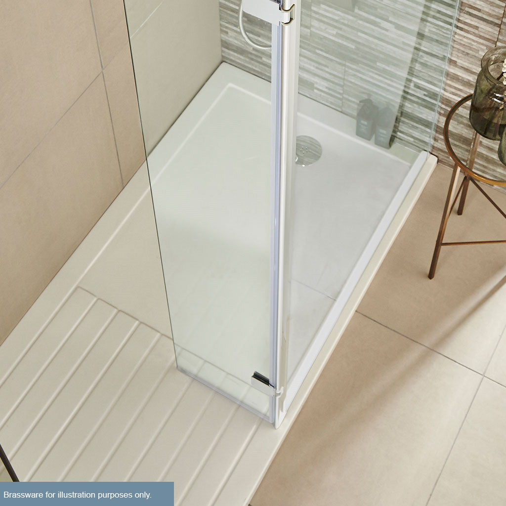 Eastbrook Vantage Plan D 1600mm x 800mm Walk In Shower Tray - White 48.1058