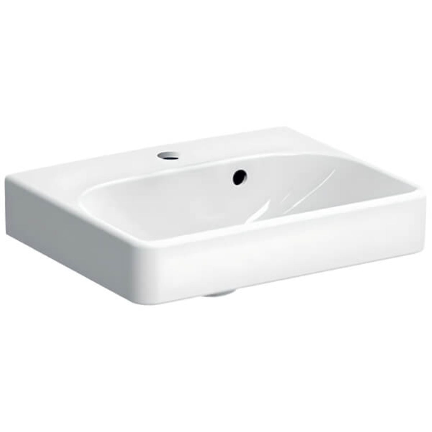 Geberit Smyle Square 1 taphole 450mm Handrinse Basin White 500.222.01.1