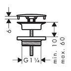 hansgrohe Waste set non-closing for wash basins, Chrome