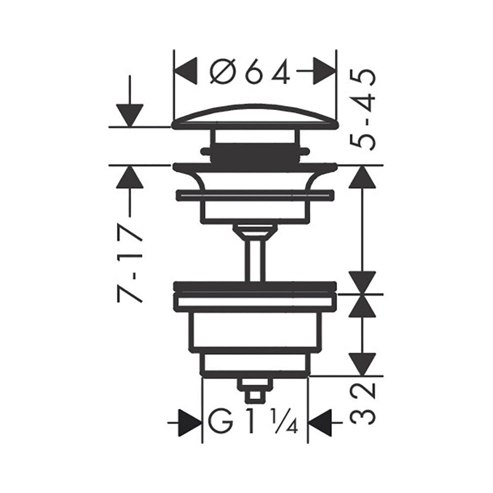 hansgrohe Waste set push-open for basin and bidet mixers, Brushed Bronze