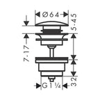 hansgrohe Waste set push-open for basin and bidet mixers, Matt White