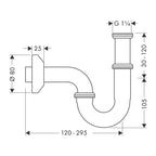 hansgrohe P trap easy to install, Chrome