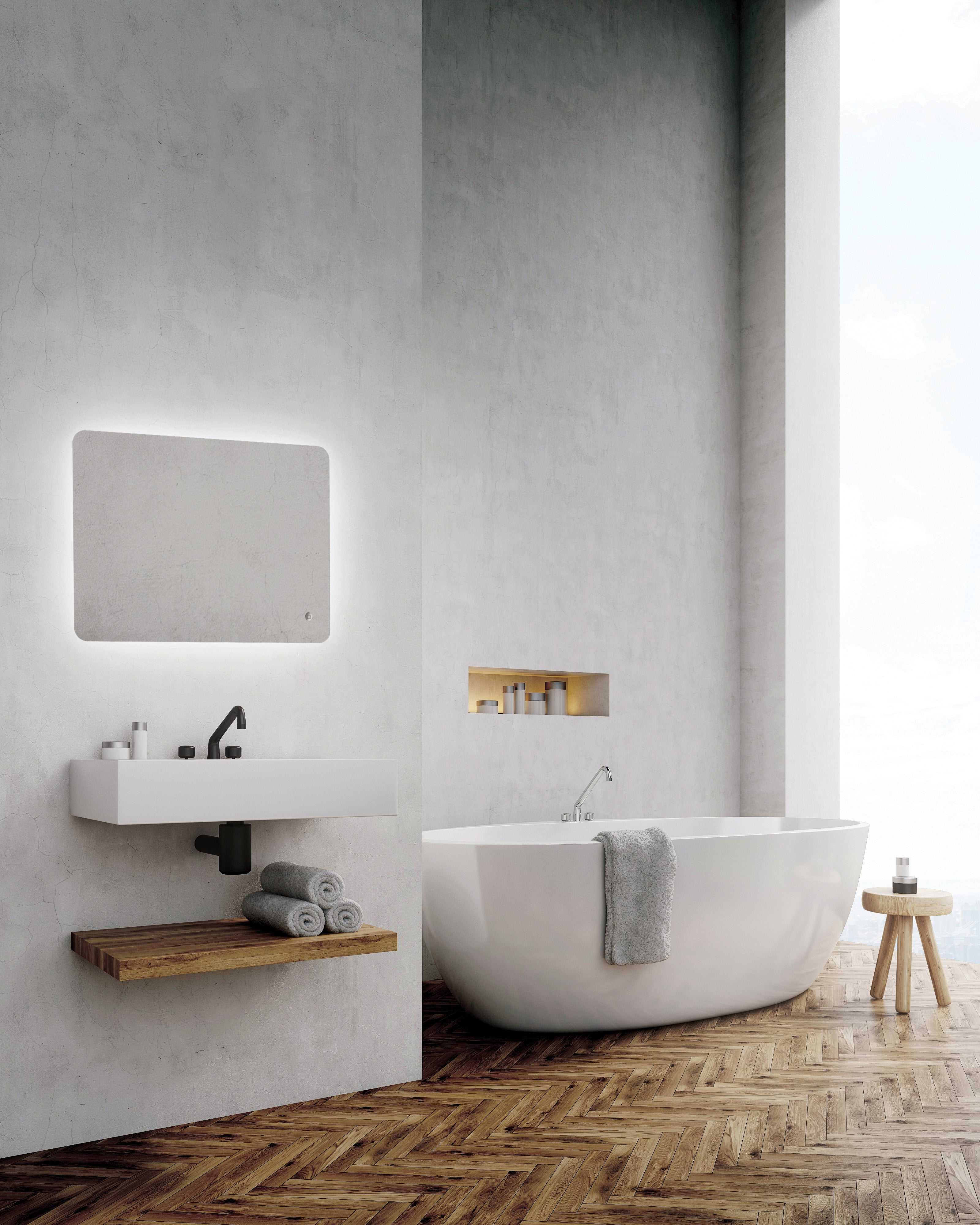 HiB Ambience Steam free Mirror with LED Colour Temperature Changing 600 X 1200 mm