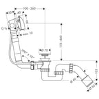 hansgrohe Exafill Complete set bath filler, waste and overflow set for standard bath tubs, Chrome