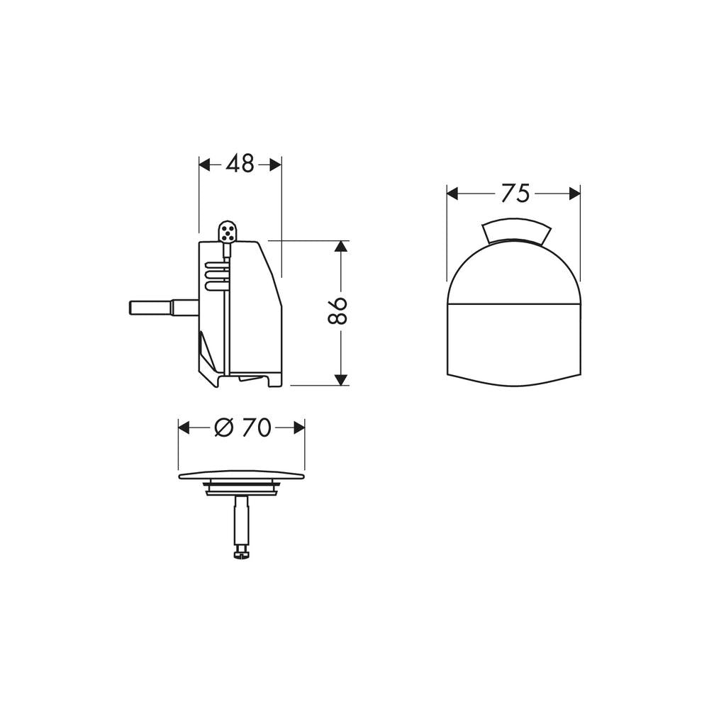 hansgrohe Exafill Finish set bath filler, waste and overflow set plus, Chrome