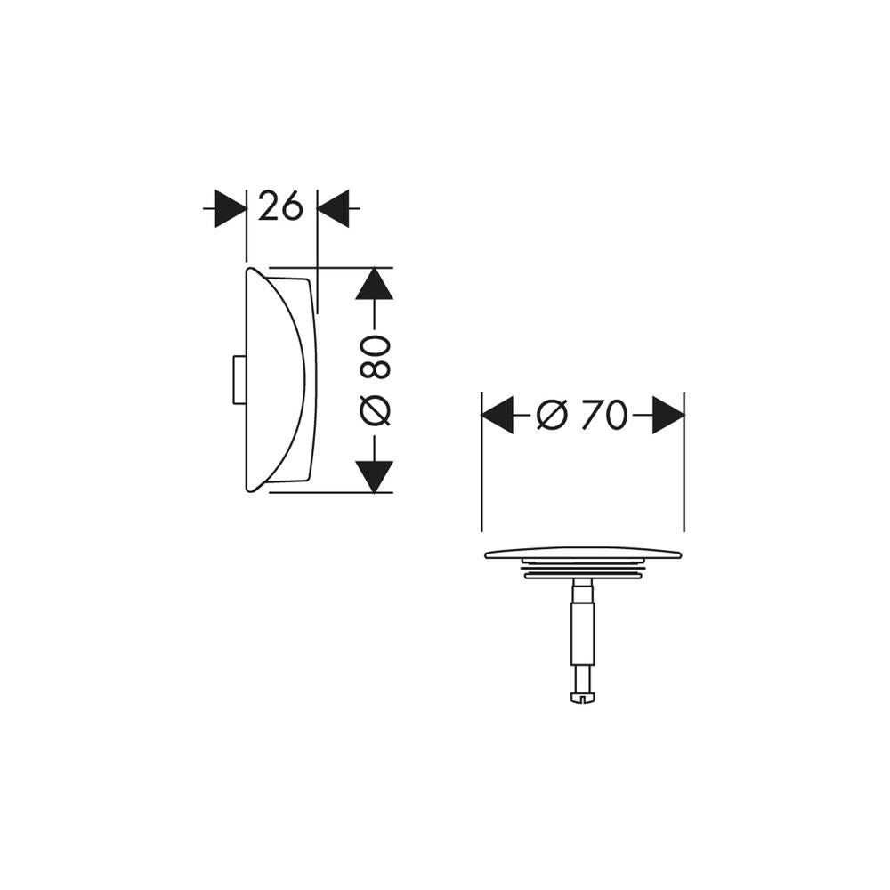 hansgrohe Flexaplus Finish set waste and overflow set, Chrome