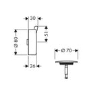 hansgrohe Flexaplus S Finish set waste and overflow set, Chrome