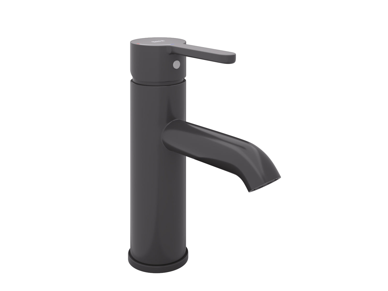 Roca Carelia Basin Mixer Cold Start Tap, With Power Coating And No Pop Up Waste A5A328An0R Black