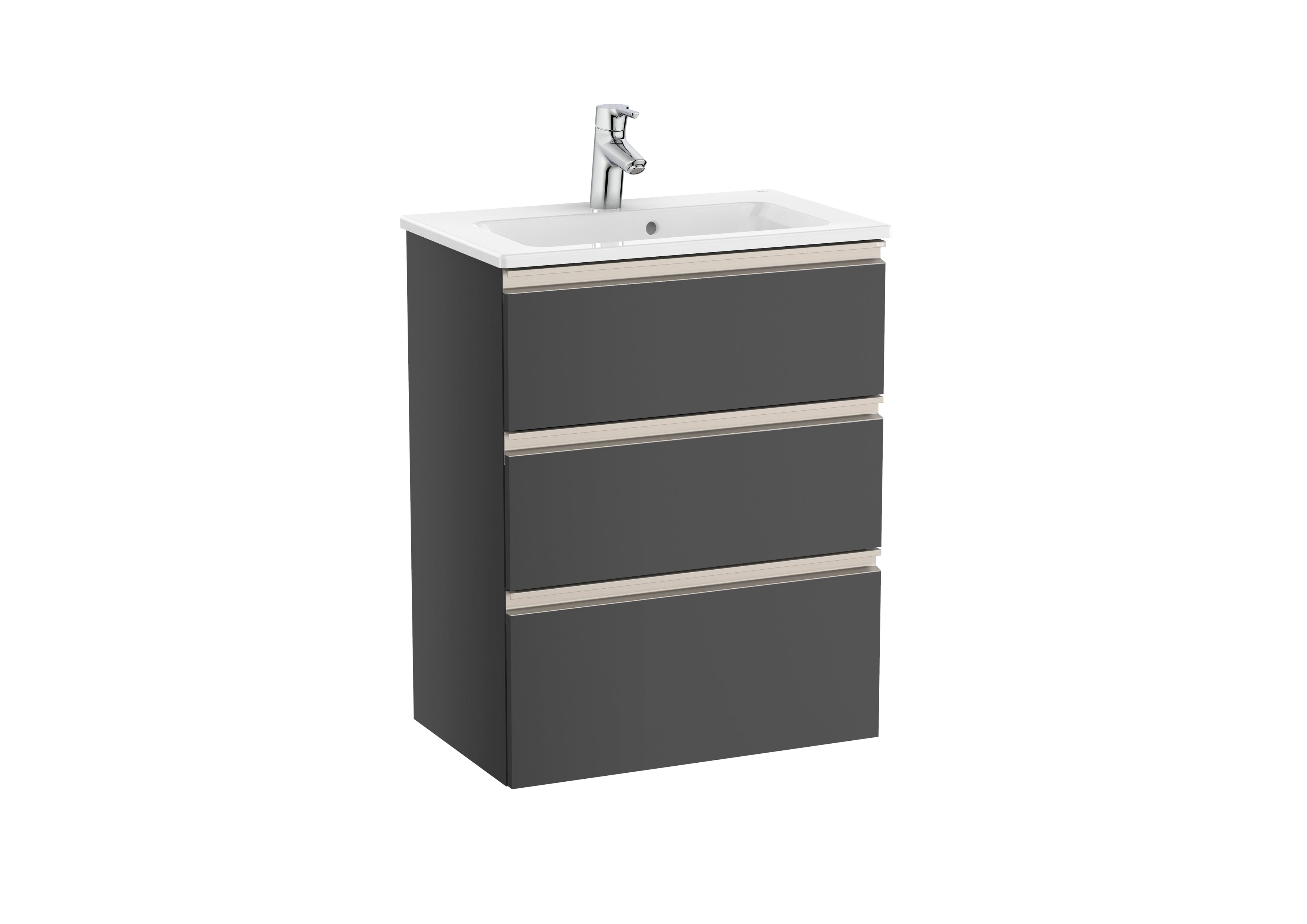 Roca The Gap Unik Compact 2 Drawer Vanity Unit and Basin 800mm City Oak